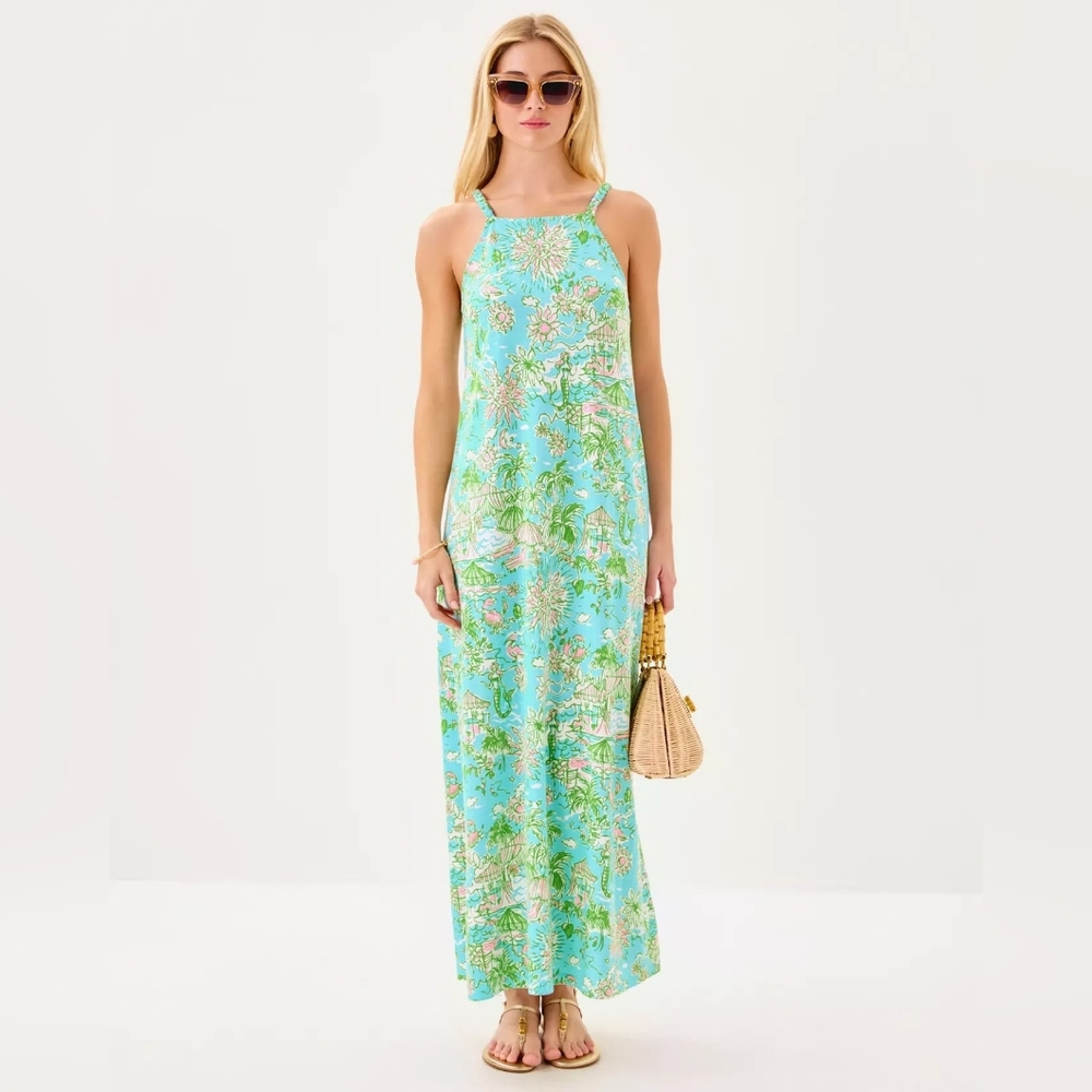 NEW Lilly Pulitzer Braided Straps Kyleigh Maxi Dress - Sunbather's Bliss - Picture 3 of 5